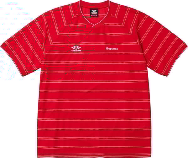 Supreme Umbro Stripe Soccer Jersey - Red (front)