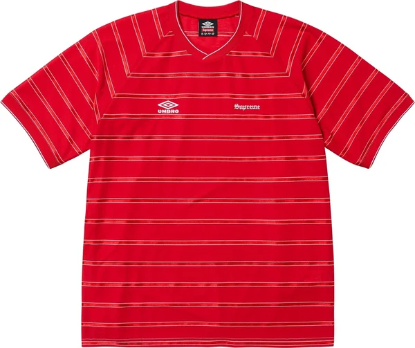 Supreme Umbro Stripe Soccer Jersey - Red (front)
