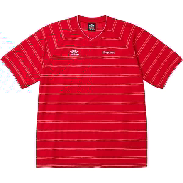 Supreme Umbro Stripe Soccer Jersey - Red (front)