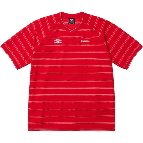 Supreme Umbro Stripe Soccer Jersey - Red (front)