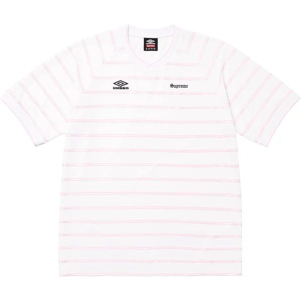 Supreme Umbro Stripe Soccer Jersey - White (front)