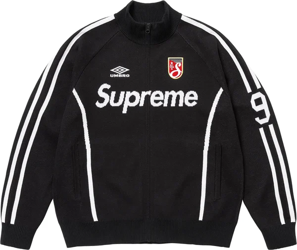 Supreme Umbro Zip Up Sweater - Black (front)