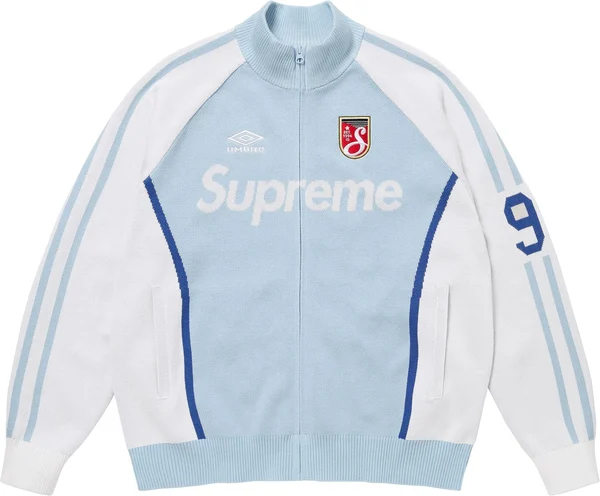 Supreme Umbro Zip Up Sweater - Light Blue (front)