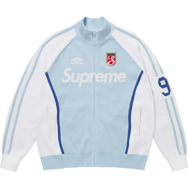 Supreme Umbro Zip Up Sweater - Light Blue (front)