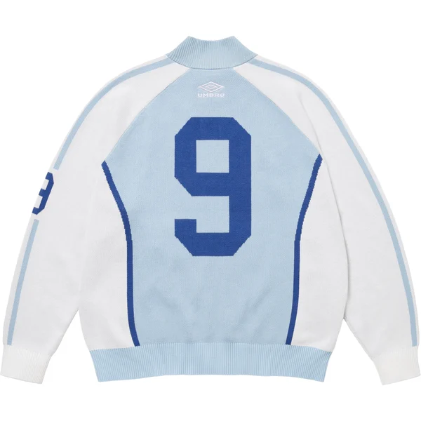 Supreme Umbro Zip Up Sweater - Light Blue (front)