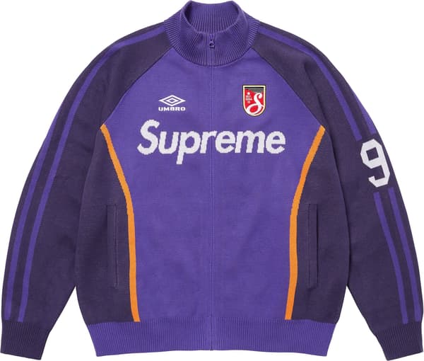 Supreme Umbro Zip Up Sweater - Purple (front)