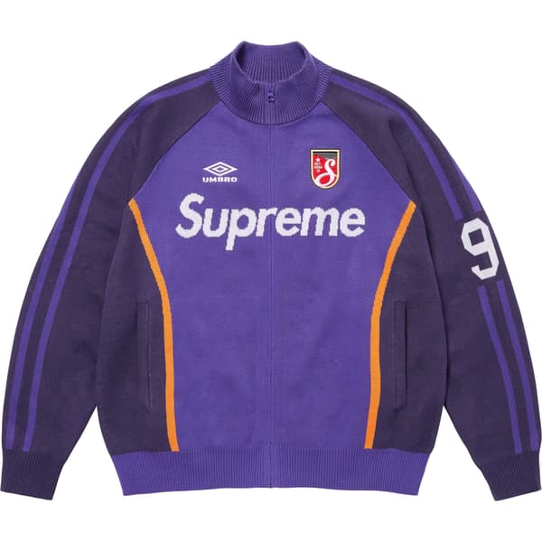 Supreme Umbro Zip Up Sweater - Purple (front)