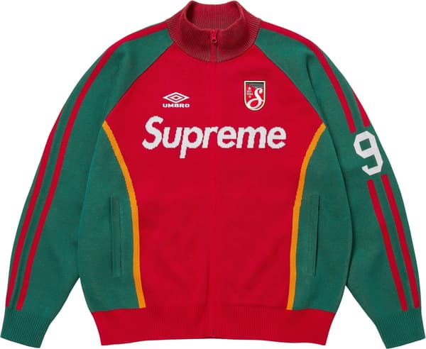 Supreme Umbro Zip Up Sweater - Red (front)