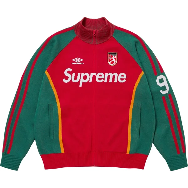 Supreme Umbro Zip Up Sweater - Red (front)