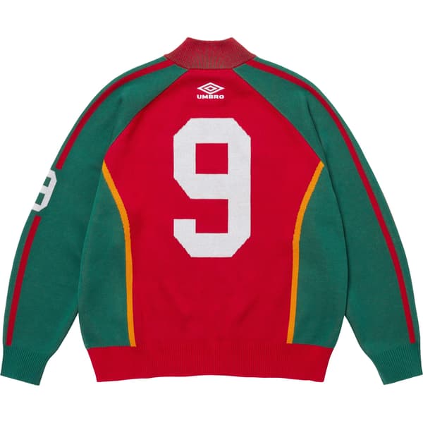 Supreme Umbro Zip Up Sweater - Red (front)