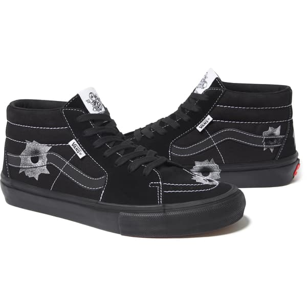 Supreme Vans Nate Lowman Skate Grosso Mid - Black (front)