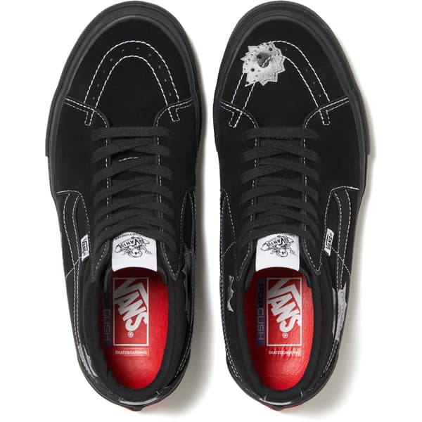 Supreme Vans Nate Lowman Skate Grosso Mid - Black (front)