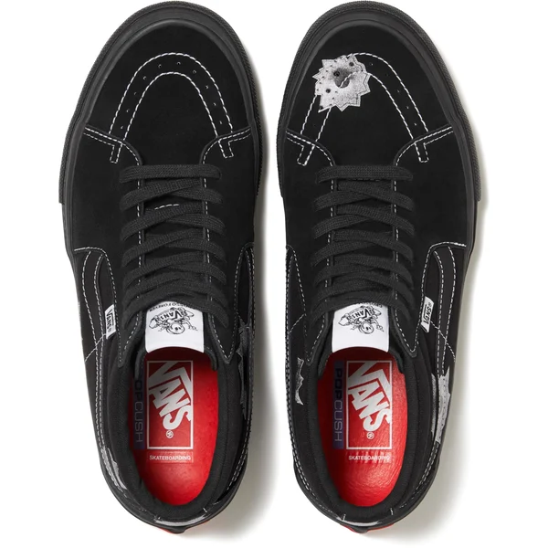 Supreme Vans Nate Lowman Skate Grosso Mid - Black (front)