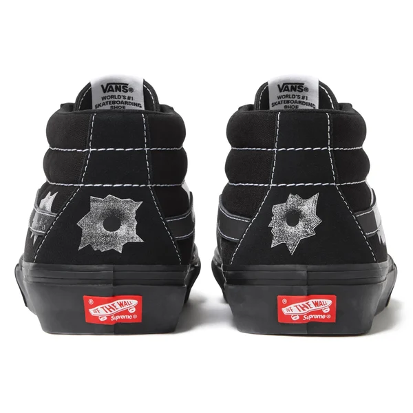 Supreme Vans Nate Lowman Skate Grosso Mid - Black (front)