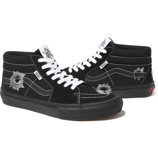 Supreme Vans Nate Lowman Skate Grosso Mid - Black (front)