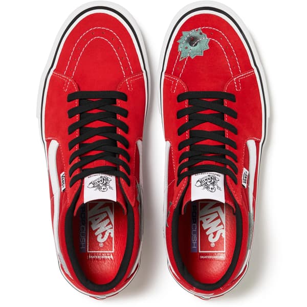 Supreme Vans Nate Lowman Skate Grosso Mid - Red (front)