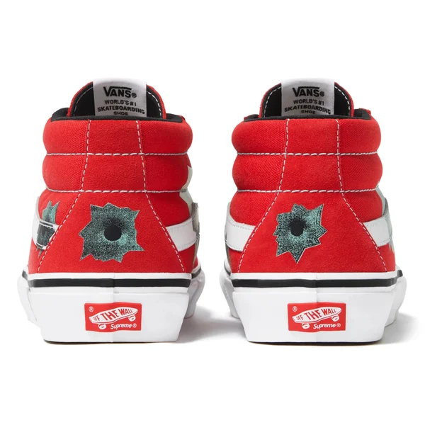 Supreme Vans Nate Lowman Skate Grosso Mid - Red (front)
