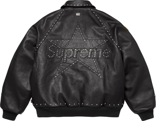Supreme Vanson Leathers b.b. Simon Jacket - Black (front)