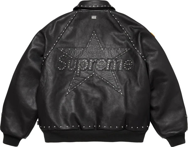 Supreme Vanson Leathers b.b. Simon Jacket - Black (front)