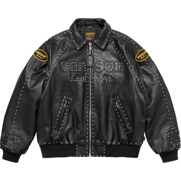 Supreme Vanson Leathers b.b. Simon Jacket - Black (front)