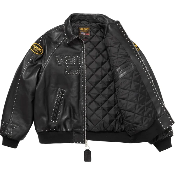 Supreme Vanson Leathers b.b. Simon Jacket - Black (front)