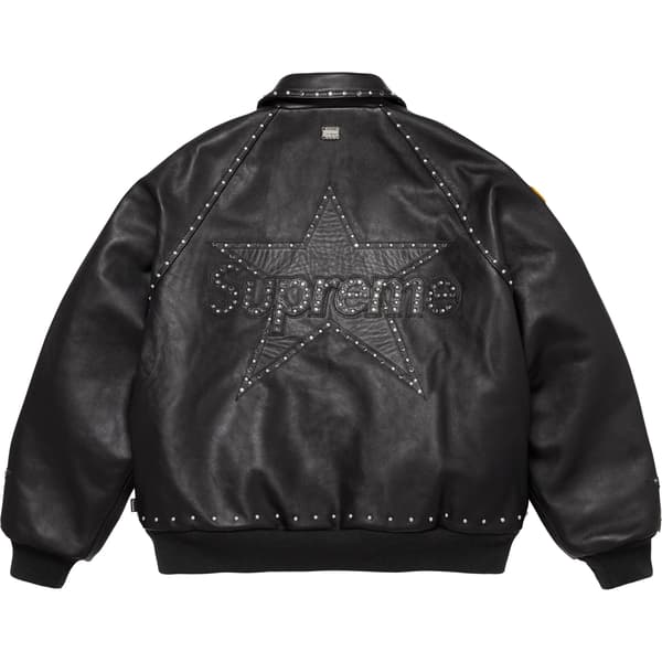 Supreme Vanson Leathers b.b. Simon Jacket - Black (front)