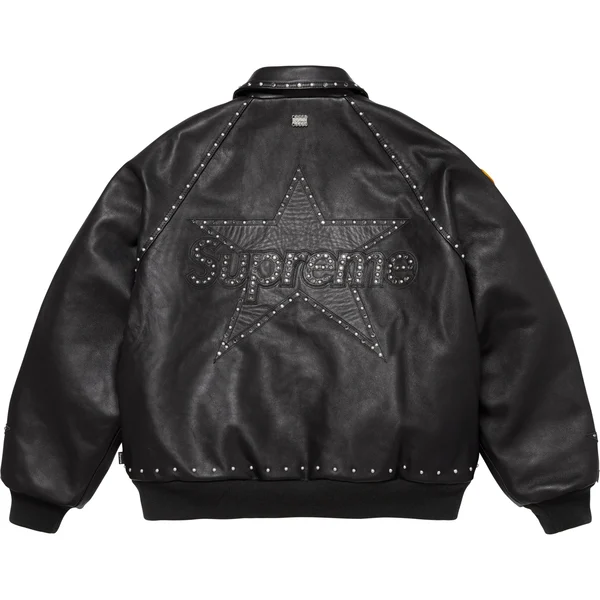 Supreme Vanson Leathers b.b. Simon Jacket - Black (front)