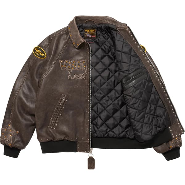 Supreme Vanson Leathers b.b. Simon Jacket - Brown (front)