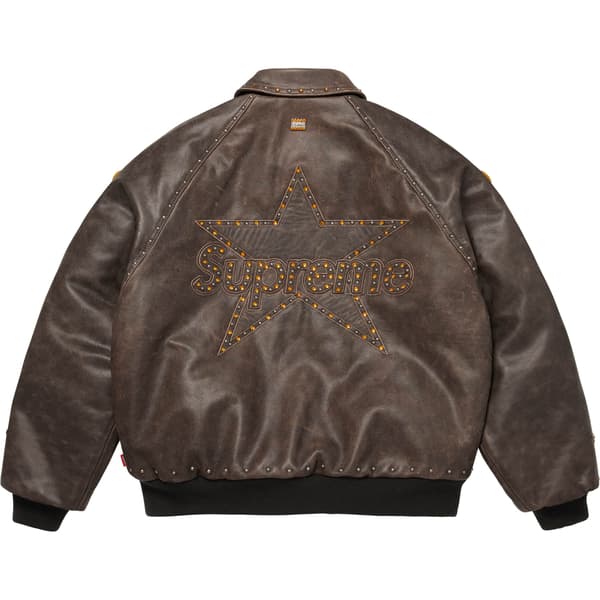 Supreme Vanson Leathers b.b. Simon Jacket - Brown (front)