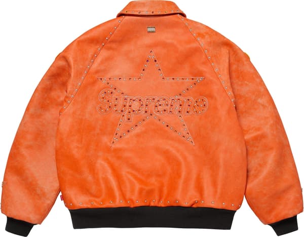 Supreme Vanson Leathers b.b. Simon Jacket - Orange (front)