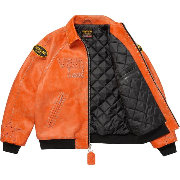 Supreme Vanson Leathers b.b. Simon Jacket - Orange (front)
