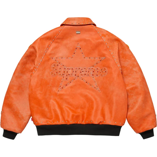 Supreme Vanson Leathers b.b. Simon Jacket - Orange (front)