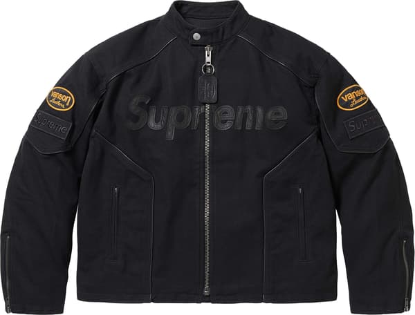 Supreme Vanson Leathers Cordura Cotton Jacket - Black (front)