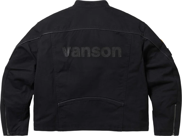 Supreme Vanson Leathers Cordura Cotton Jacket - Black (front)