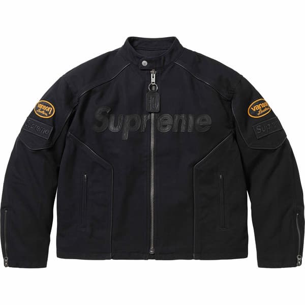 Supreme Vanson Leathers Cordura Cotton Jacket - Black (front)