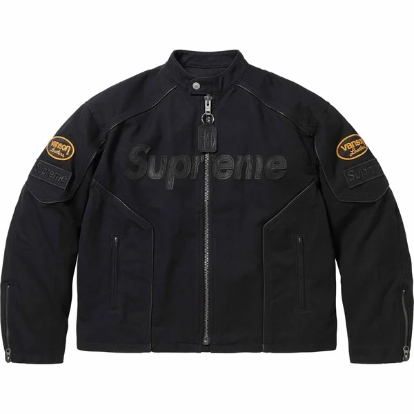 Supreme Vanson Leathers Cordura Cotton Jacket - Black (front)