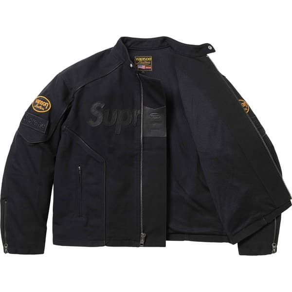 Supreme Vanson Leathers Cordura Cotton Jacket - Black (front)