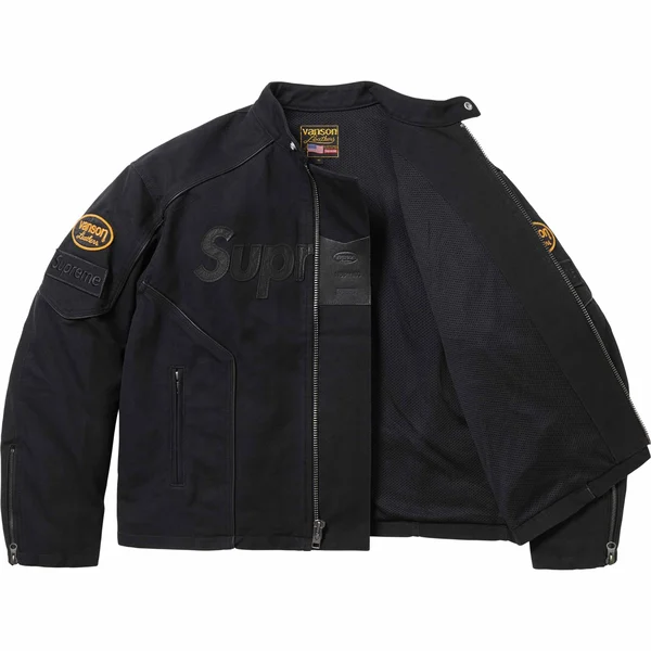 Supreme Vanson Leathers Cordura Cotton Jacket - Black (front)