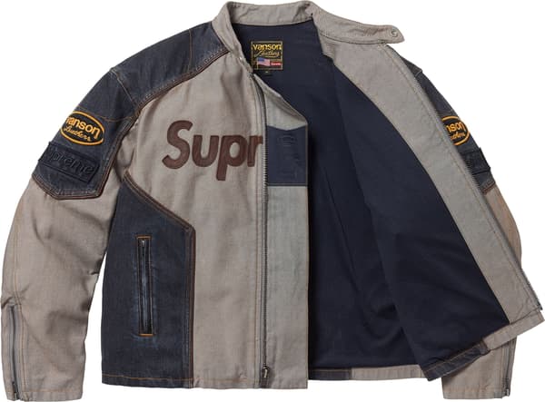 Supreme Vanson Leathers Cordura Cotton Jacket - Denim (front)