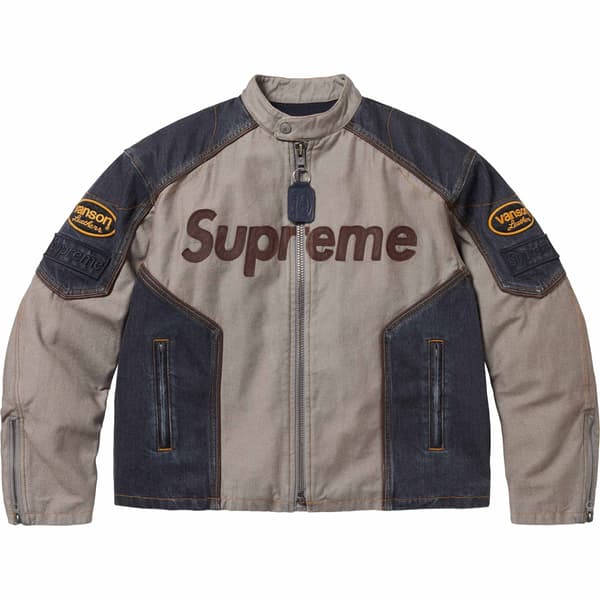 Supreme Vanson Leathers Cordura Cotton Jacket - Denim (front)