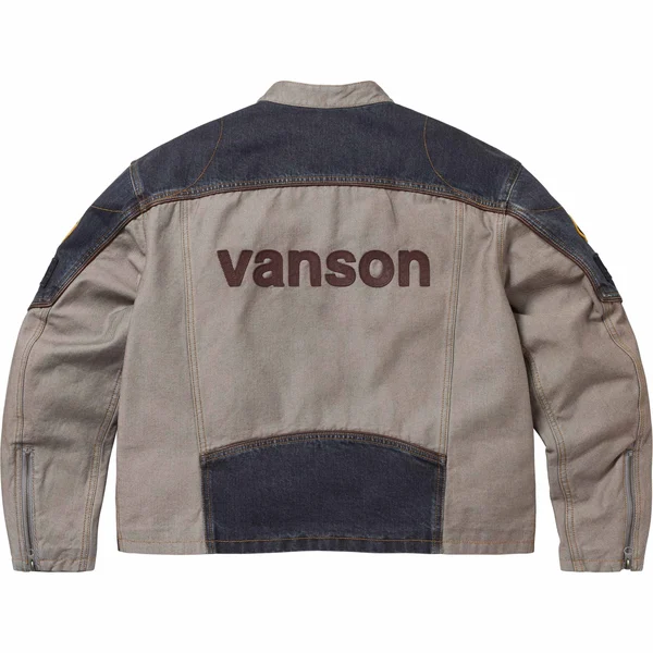 Supreme Vanson Leathers Cordura Cotton Jacket - Denim (front)