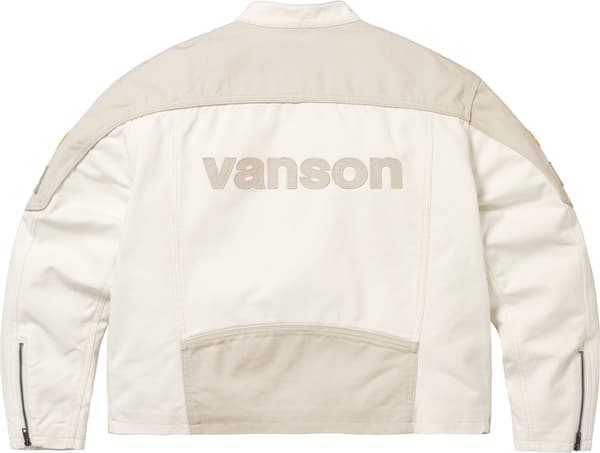 Supreme Vanson Leathers Cordura Cotton Jacket - White (front)