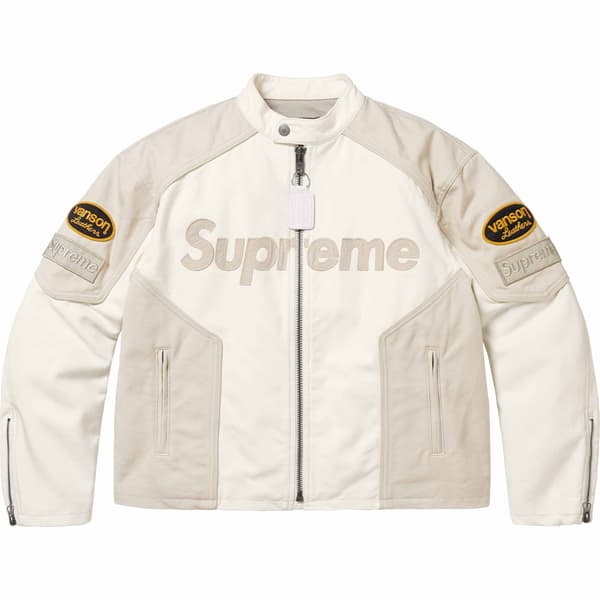 Supreme Vanson Leathers Cordura Cotton Jacket - White (front)