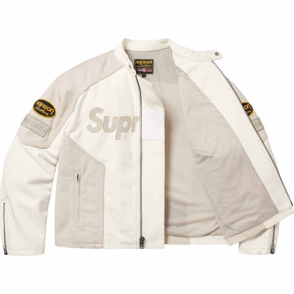 Supreme Vanson Leathers Cordura Cotton Jacket - White (front)
