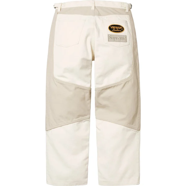 Supreme Vanson Leathers Cordura Cotton Pant - White (front)