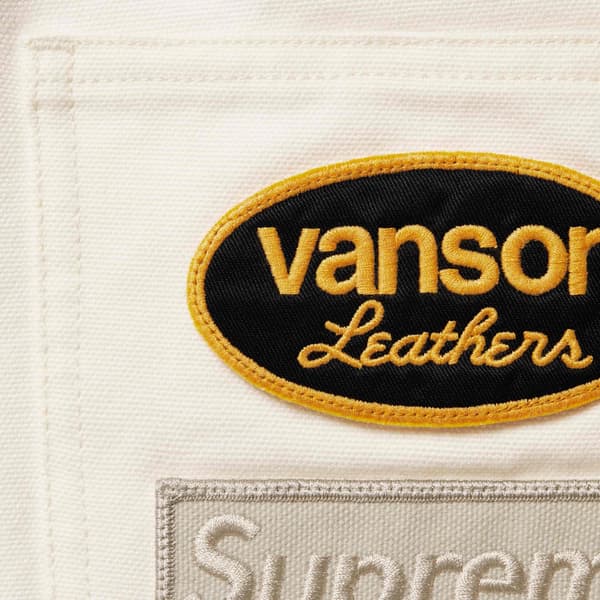 Supreme Vanson Leathers Cordura Cotton Pant - White (front)