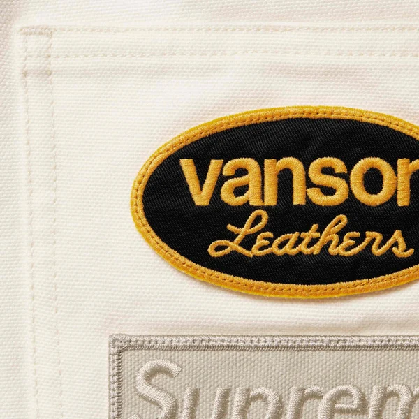 Supreme Vanson Leathers Cordura Cotton Pant - White (front)