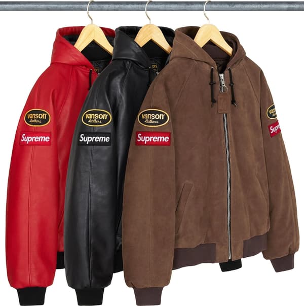 Supreme Vanson Leathers Hooded Work Jacket - Product Image