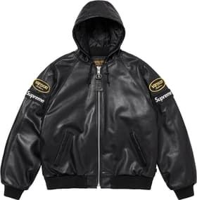 Supreme Vanson Leathers Hooded Work Jacket Black