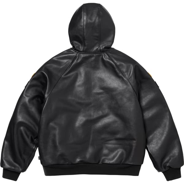 Supreme Vanson Leathers Hooded Work Jacket - Black (front)